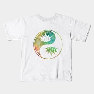 Lotus in Yin Yang Kids T-Shirt